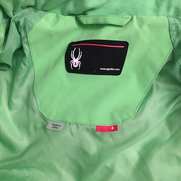 US Ski Team Spyder Lime Green Ski Jacket Size 8/S - Picture 3 of 3